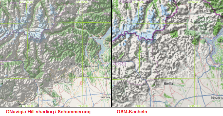 GNavigia Hill shading/Schummerung