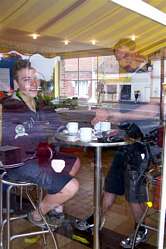 Radtour nach Le Tréport - Im Café Radtour nach Le Tréport