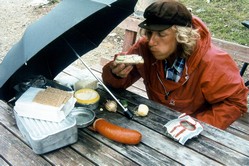 Essen bei Nieselregen