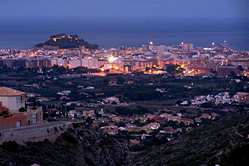Denia - Stadt und Burg am Abend Denia - Burg