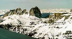 Marmolada - Blick zum Langkofel