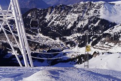 Flaine - Ort und Tlphrique von der Diamant Noir