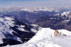 Blick vom Weisshorngipfel auf Chur