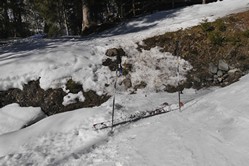 Saalbach-Hinterglemm, Tourenabfahrt X4, im unteren Teil schwierig