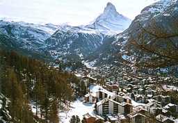 Zermatt mit Matterhorn vom Olympia Stübli Zermatt mit Matterhorn